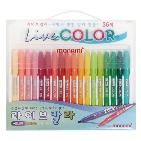 모나미 라이브칼라 36색 양면 싸인펜