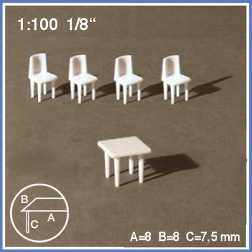 테이블과 의자 세트 1:100 (FS5450704)